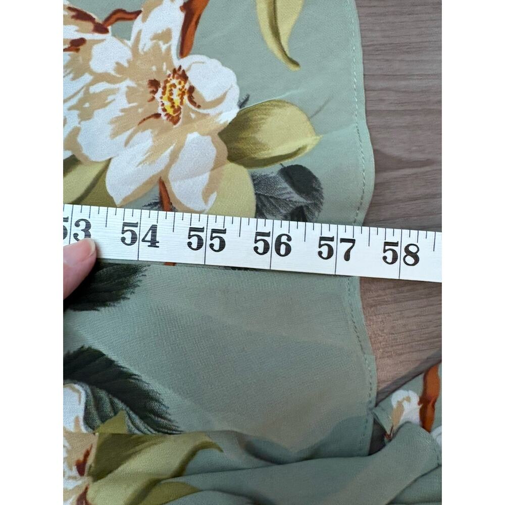 NWT City Chic Maxi Dress In Dusty Green Floral Size 18 Tie Waist Hi Low Flowy - Picture 7 of 12